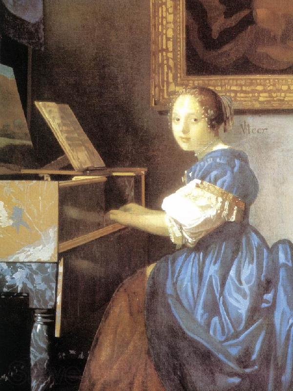 VERMEER VAN DELFT, Jan Lady Seated at a Virginal (detail) aer France oil painting art